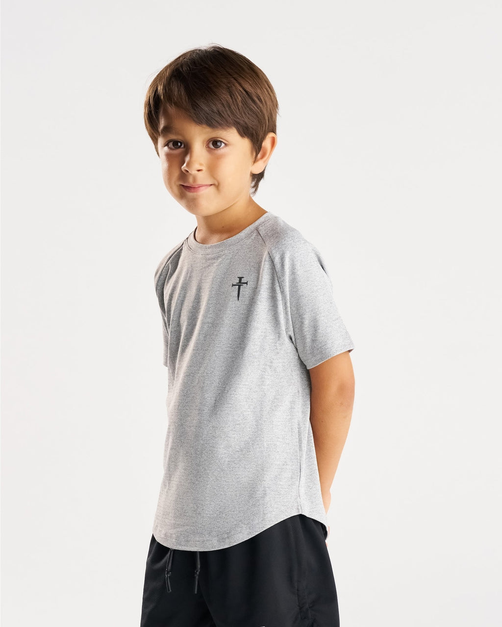 Youth Aion-Lite™ Tee "Cross" - Grey Marl