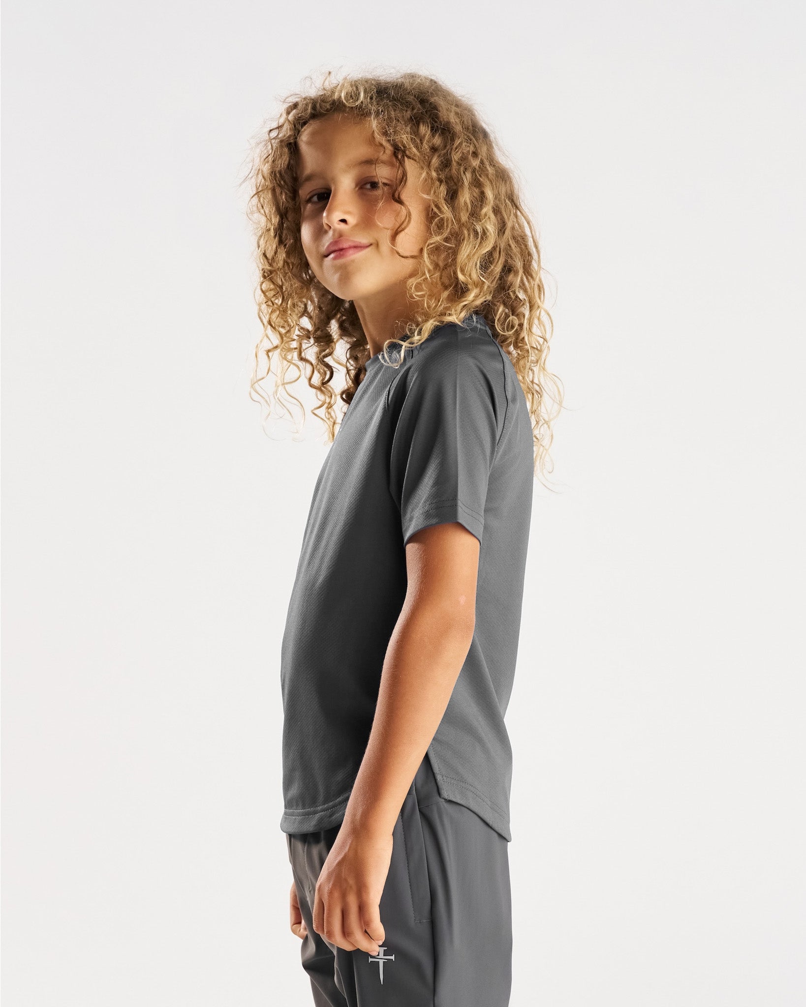 Youth Pro-Tech Tee "Cross" - Space Grey