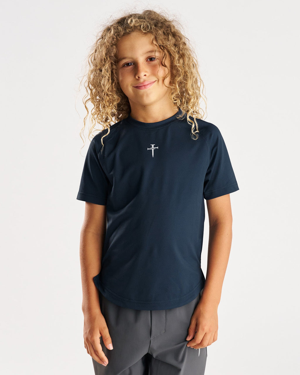 Youth Pro-Tech Tee "Cross" - Midnight Navy