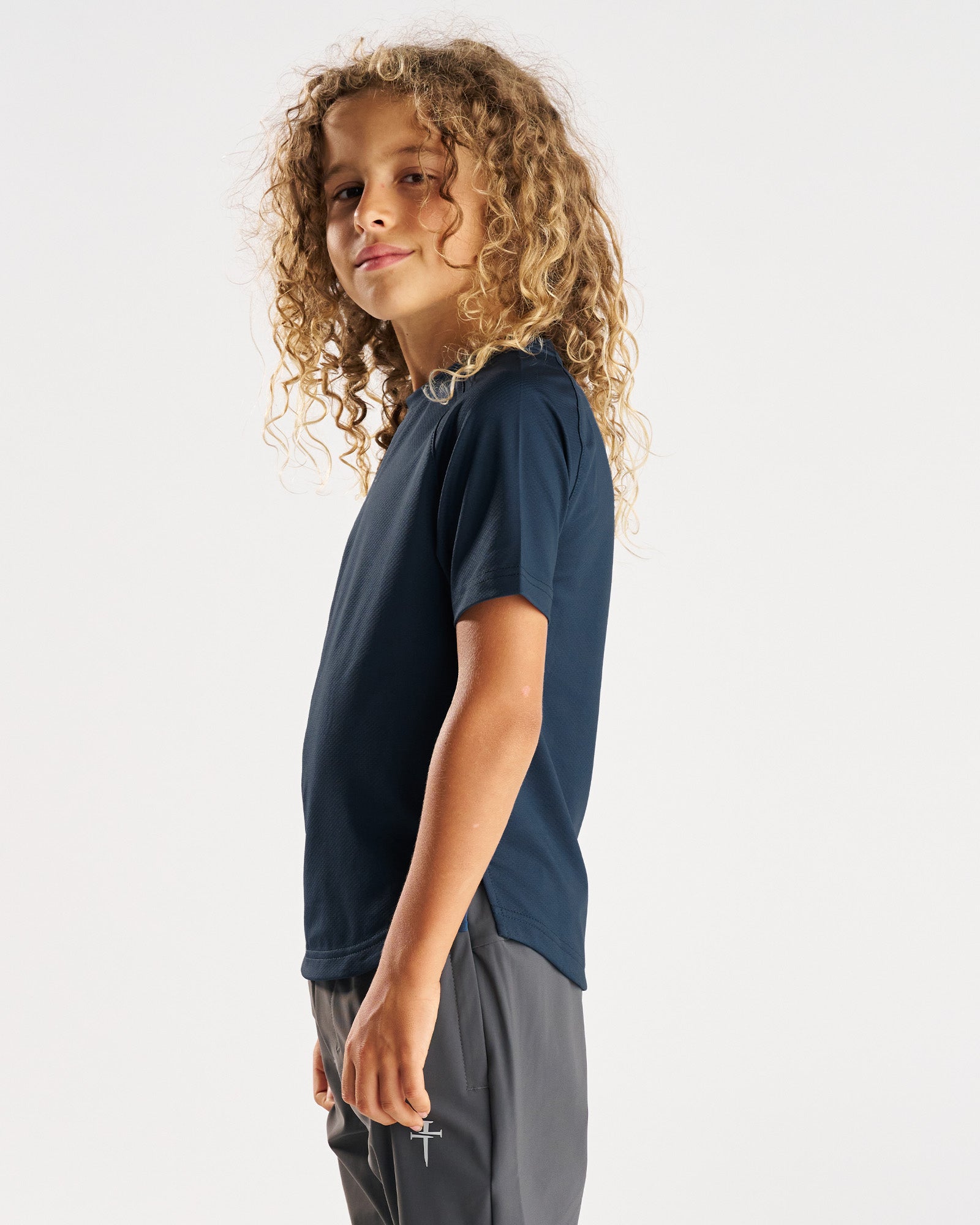 Youth Pro-Tech Tee "Cross" - Midnight Navy