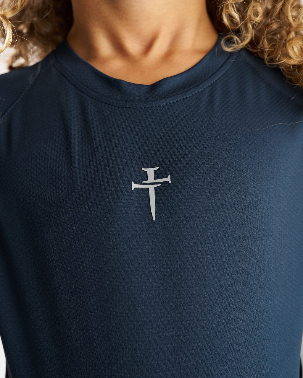 Youth Pro-Tech Tee "Cross" - Midnight Navy