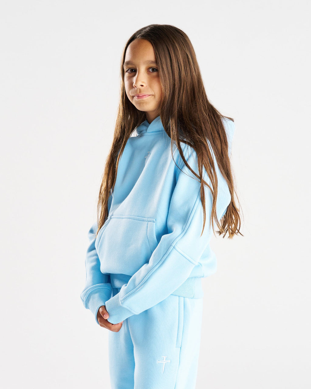 Youth Signature Fleece Hoodie - Sky Blue